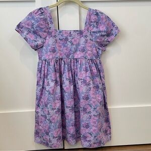 Disney Purple Floral Minnie Mouse Patterned Short Sleeve Dress. Girls size 14